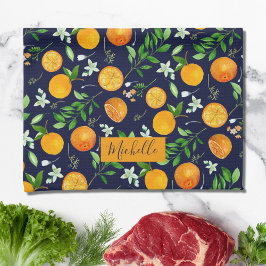Paño De Cocina Naranja Citrus Summer Floral Patrón Botánico