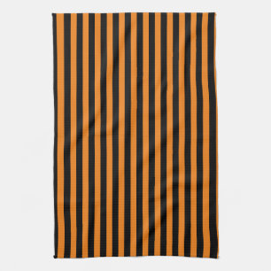 Paño De Cocina Naranja clásico y franjas verticales negras