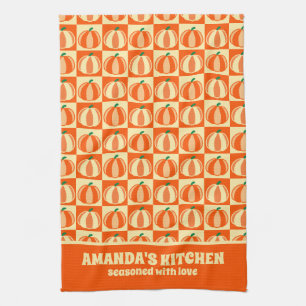 Paño De Cocina Naranja de calabaza ventilado Tartán Platos de Acc
