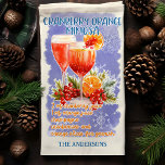 Paño De Cocina Naranja de Cranberry Mimosa Navidades Receta de có<br><div class="desc">Celebre la temporada de vacaciones con esta toalla de cocina personalizada de Navidades de Cranberry Naranja Mimosa. Esta toalla festiva ofrece una deliciosa receta de mimosa vacacional, perfecta para añadir un toque de color y encanto a su decoración de cocina. Personalizar con el nombre de su familia para hacer de...</div>