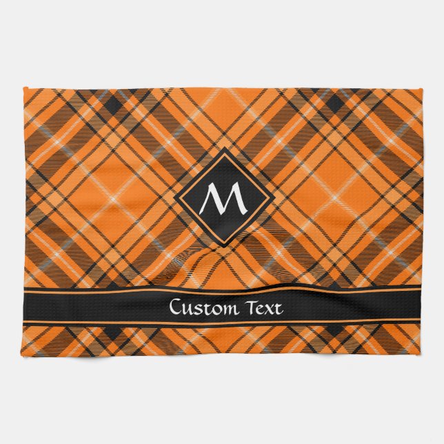 Paño De Cocina Naranja de Halloween Tartan (Horizontal)