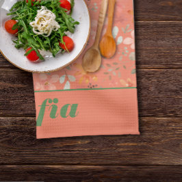 Paño De Cocina Naranja de nombres personalizados de patrón de boh