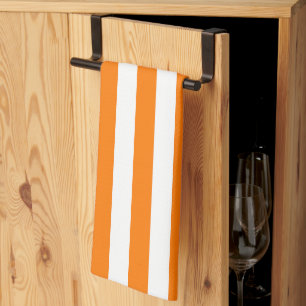 Paño De Cocina Naranja de seguridad y franjas blancas