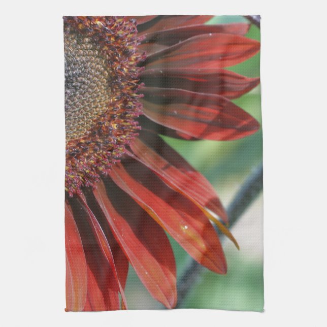 Paño De Cocina Naranja Floral de girasol (Vertical)