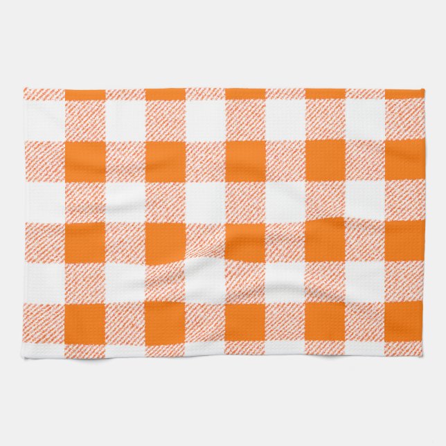 Paño De Cocina naranja gingham check (Horizontal)