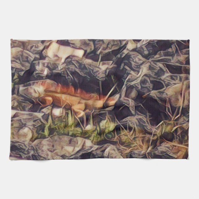 Paño De Cocina Naranja Guana Art (Horizontal)