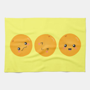 Paño De Cocina Naranja Kawaii Rodando