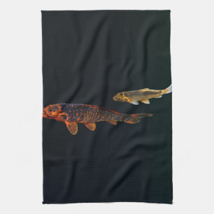 Paño De Cocina Naranja Koi y Gold Koi