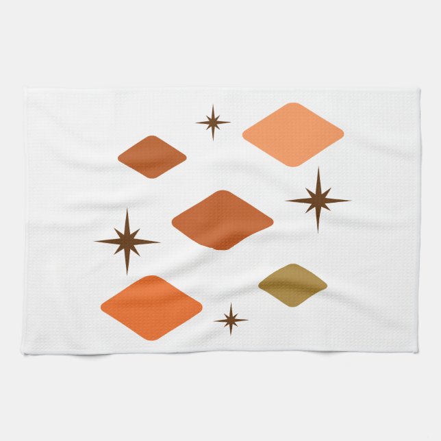 Paño De Cocina Naranja Mínimo de Diamantes Mod (Horizontal)