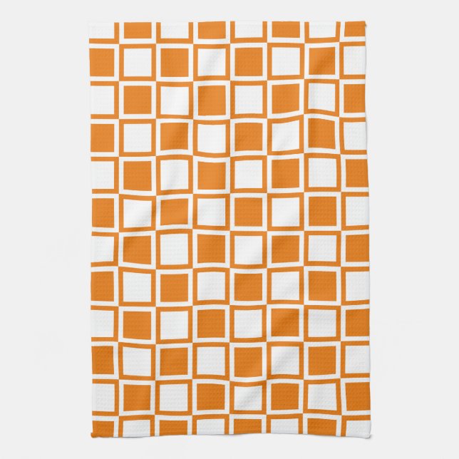 Paño De Cocina Naranja negrita Mod Squares (Vertical)