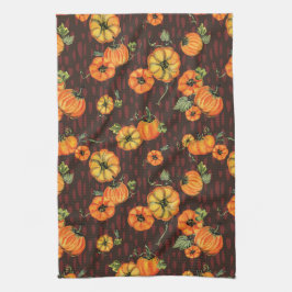 Paño De Cocina Naranja/negro de las calabazas de caída de color d
