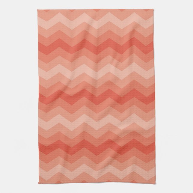 Paño De Cocina Naranja Peach Chevron (Vertical)