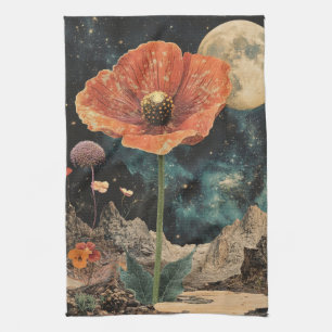 Paño De Cocina Naranja Poppy Bajo La Luz De La Luna