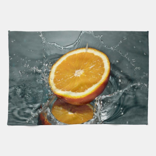 Paño De Cocina Naranja positivo jugoso para el estado de ánimo de (Horizontal)