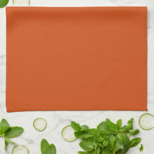 Paño De Cocina Naranja quemado de color liso y oxidado sólido