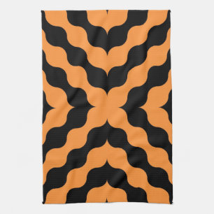 Paño De Cocina Naranja, retro negro sin problemas
