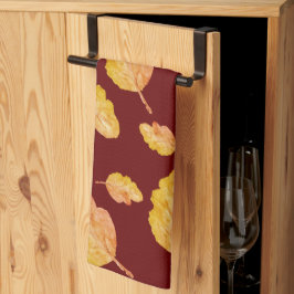 Paño De Cocina Naranja rojo acogedor otoño hojas otoño