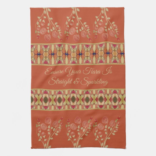 Paño De Cocina Naranja Rosa Y Rusto (Vertical)