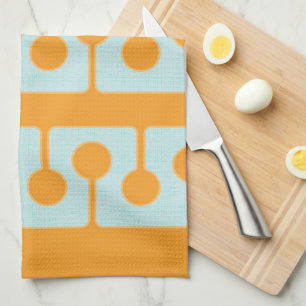 Paño De Cocina Naranja sincrónico de formas modernas de medio sig