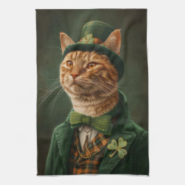 Paño De Cocina Naranja Tabby Cat St. Patrick's Day