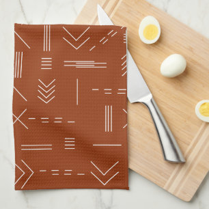 Paño De Cocina Naranja Terracotta Gorgetric Pattern