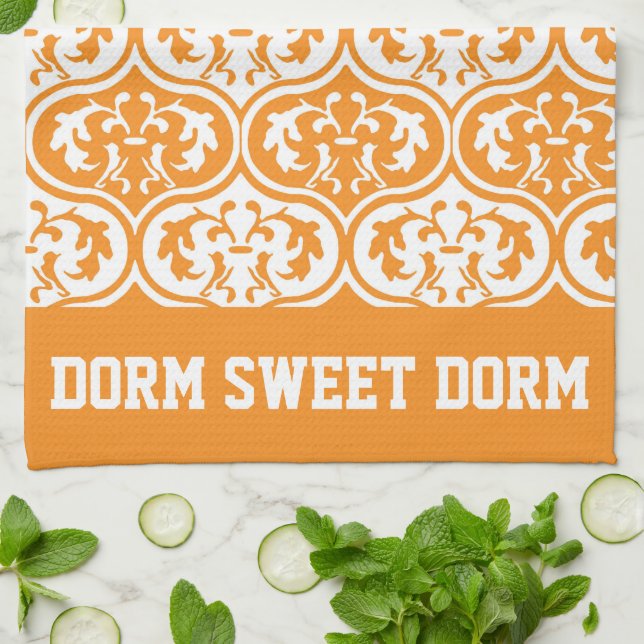 Paño De Cocina Naranja White College Equipo Guay Escuela de Dulce (Doblado)