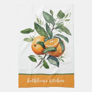 Paño De Cocina Naranjas Personalizadas Frutas Verdor