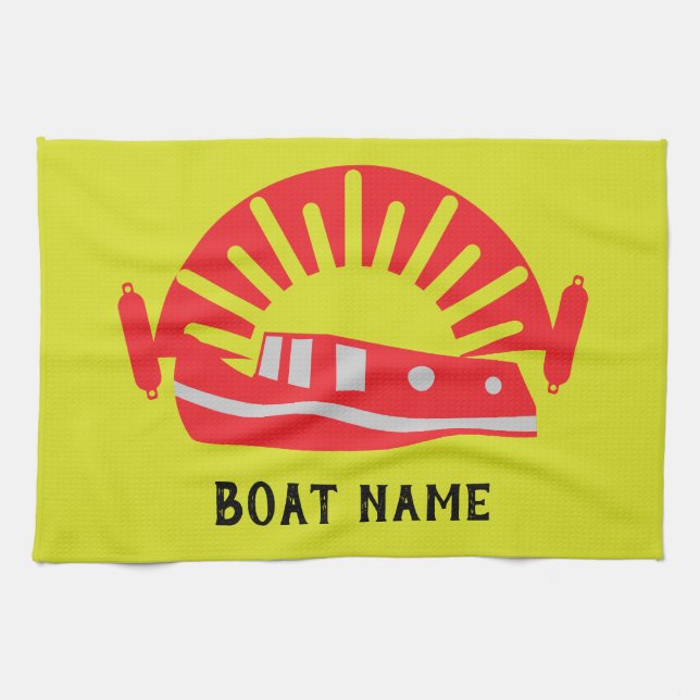 Paño De Cocina Narrowboat Canal Boat Living Doormat Kitchen Toall (Horizontal)