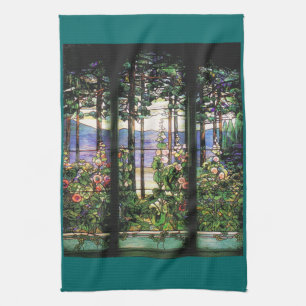 Paño De Cocina Naturaleza del vitral de Nouveau Tiffany del arte