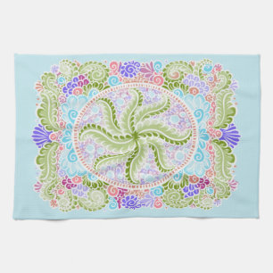 Paño De Cocina Naturaleza Pastel Mandala Art