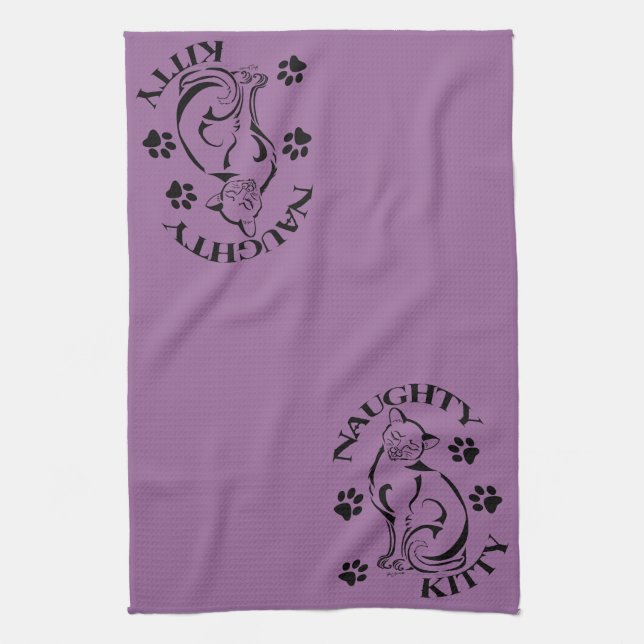 Paño De Cocina Naughty Kitty Kitchen Towel (Vertical)