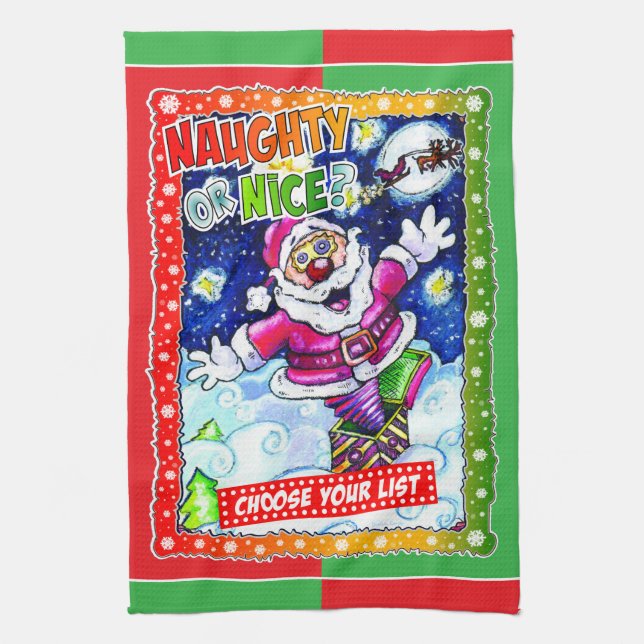 Paño De Cocina Naughty or nice, choose your list (Vertical)