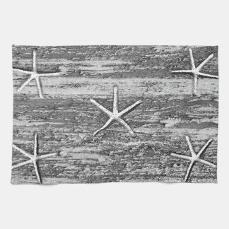 Paño De Cocina Náutica Starfish Degustación Gris Blanco Acuarela
