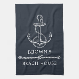 Paño De Cocina Nautical Anchor Family Name Beach o Lake House