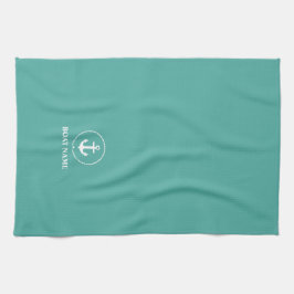 Paño De Cocina Nautical Bote Name Anchor Rope