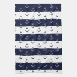 Paño De Cocina Nautical Navy Blue Anchor Coastal Monograma Kitche