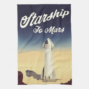Paño De Cocina Nave estelar a Marte viaje espacial al estilo vint