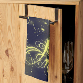 Paño De Cocina Navidad Árbol Fiesta Oro Estrellas Naval Vacacione