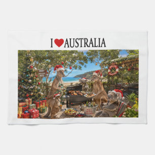 Paño De Cocina Navidad australiana canguro koala barbacoa en la p
