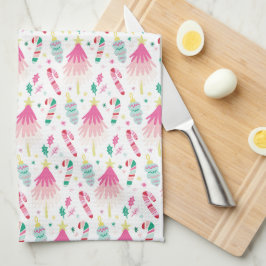 Paño De Cocina Navidad caprichosa rosa brillante moderna