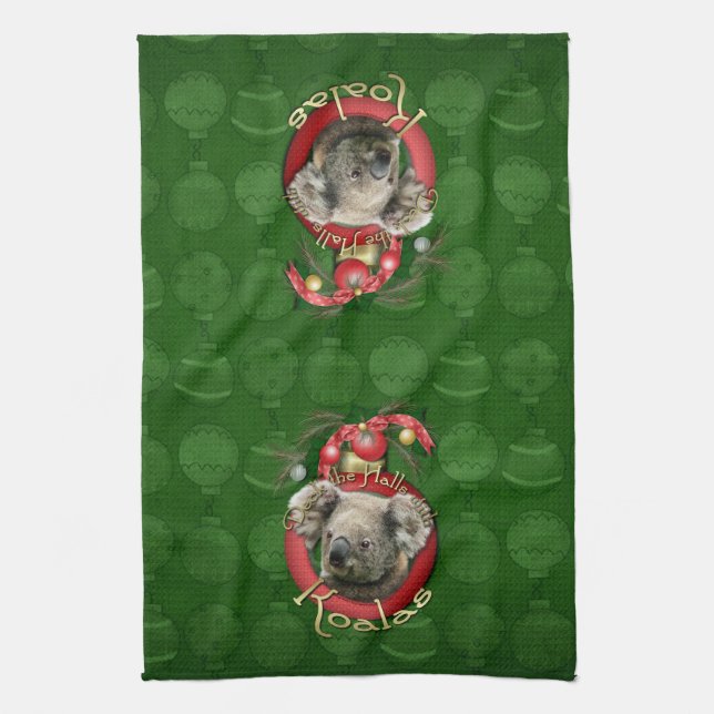 Paño De Cocina Navidad - cubierta los pasillos - koalas (Vertical)