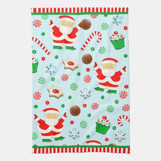 Paño De Cocina Navidad de baloncesto (Vertical)