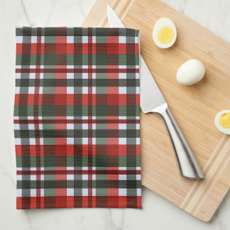 Paño De Cocina Navidad de Cuadros Rojos y Verdes