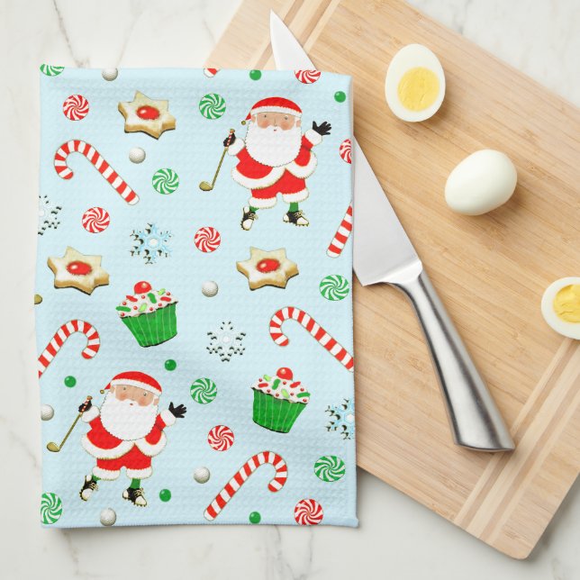 Paño De Cocina Navidad de Golf (Doblado Cuarto)