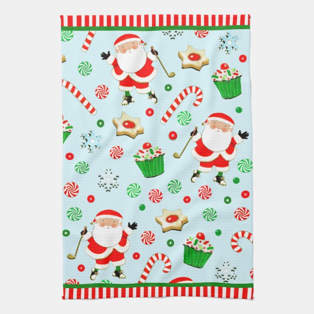 Paño De Cocina Navidad de golf (Vertical)