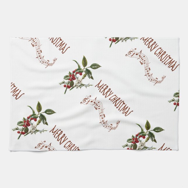 Paño De Cocina Navidad del acebo (Horizontal)