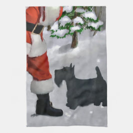 Paño De Cocina Navidad del Terrier Escocés