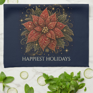 Paño De Cocina Navidad en las Estrellas | Flor de Pascua