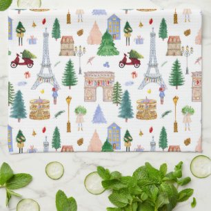 Paño De Cocina Navidad en París Ciudad de la Luz Fiesta
