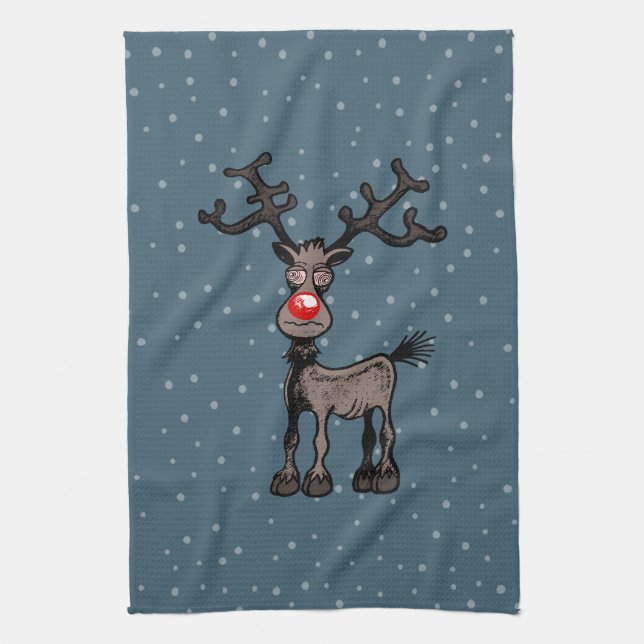 Paño De Cocina Navidad estresante con Rudolf (Vertical)